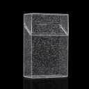 4 x Transparent Cigarette Case for King Size 85mm, Holds 20 Cigarettes,Stylish with Gold Powder Design (White)