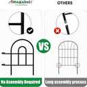 AMAGABELI 35 Panels 18in(H)50ft(L) Decorative Garden Fence No Dig Rustproof Metal Pre-Linking Fence Panels Garden Edging Border Animal Barrier Fencing for Flower Beds Yard Patio Outdoor Decor Black