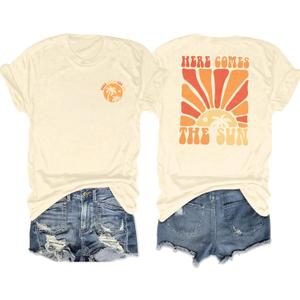 Graphic Tees Women Oversized T-Shirts: Summer Hawaiian Beach Tops Shirts Hawaii Tropical Beachy Short Sleeve Outfit (L)