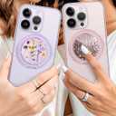 typecase Folding Phone Stand: Foldable Holder for Desk - Ultra Thin Adjustable Kickstand - Magnetic Grip Home Desk Accessory Compatible with Phones & Tablets (Lilac Fields)