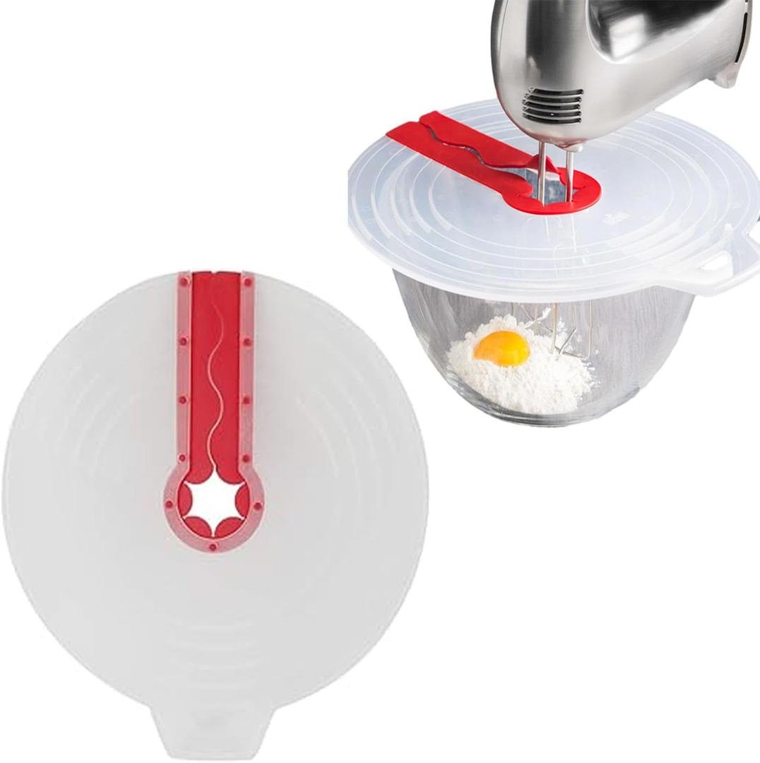 VUFVOID 12 Inch Mixer Splatter Guard, Egg Whisk Mixing Bowl Lid Practical Silicone Anti Splash Cover Cooking Kitchen Tools Pots Shields Fits Accessories for Home Baking Most Hand Electric Mixers