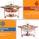 6QT Chafing Dishes for Buffet 4 Pack, Buffet Servers and Warmers, Rose