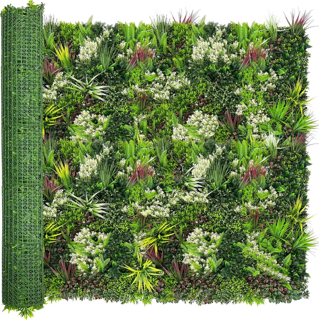 Artificial Plant Wall Panels: 70"120" UV-Anti Faux Grass Wall Backdrop Boxwood Ivy Fence Privacy Screen Fake Greenery Leaf Hedge for Outdoor, Indoor, Garden, Backyard and Home Decor