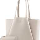 LOVEVOOK Laptop Tote for Women - 15.6 Inch Faux Leather Laptop Bag with Clutch, Large Capacity Office Purse Computer