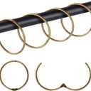 30Pcs Shower Curtain Hooks,Metal Round Shower Curtain Hooks Roman Rings Rustproof Decorative Shower Curtain Rings (Metal, Bronze)