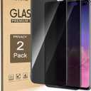 Fotbor 2 Pack for Samsung Galaxy S10 Plus Privacy Tempered Glass Screen Protector, 9H Hardness Anti-Scratch Fulll Coverage Case Friendly [Dont Support Fingerprint Unlock] (Black)