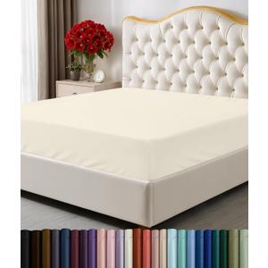 Utopia Bedding Queen Fitted Sheet - Bottom Sheet - Deep Pocket - Soft Microfiber - Shrinkage and Fade Resistant - Easy Care -1 Fitted Sheet Only (Ivory)