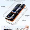 Lifedance Rugged Full-Body Case for iPhone 17 Pro, Built-in Screen Protector, 10FT Military Drop Tested, Clear Shockproof Phone Case Cover for iPhone 17 Pro 6.3", Clear Glitter