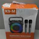 Karaoke Machine, Portable Bluetooth Speaker with 2 Wireless Microphones for Adults & Kids with Lights, Karaoke Microphone with PA System Supports USB/TF/REC/FM/AUX for Home Party Home System Packages