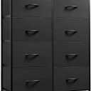 WLIVE Fabric Dresser for Bedroom, Tall Dresser with 8 Drawers, Storage Tower with Fabric Bins, Double Dressers, Chest of Drawers for Closet, Living Room, Hallway | 8-drawer tall storage tower with fabric bins and wood tabletop, breathable non-woven, perfect for bedroom closet dorm