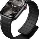 SNBLK Magnetic Watchband Compatible with Apple Watch for Men 44mm 45mm 46mm 49mm 42mm 41mm 40mm 38mm Women, Silicone Sport Strong Magnet Strap for iWatch Series 11 Ultra 3 Ultra 2 Se 10 9 8 7 6 5 4 1 (Black)