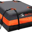 MeeFar Car Roof Bag XBEEK Rooftop top Cargo Carrier Bag Waterproof 15 Cubic feet for All Cars with/Without Rack, Includes Anti-Slip Mat, 8 Reinforced Straps, 6 Door Hooks, Luggage Lock