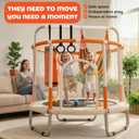 Happin® 55’’ Trampoline for Kids with Safety Enclosure, Indoor & Outdoor Toddler Trampoline, Ultra Safe Design with Multi Activity Accessories, Perfect Toddler Gift for Boys & Girls Ages 1–8