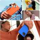 Miracase Designed for iPhone 13 Case, with Tempered Glass Screen Protector, [Soft Anti-Scratch Microfiber Lining], Shockproof Liquid Silicone Rubber Phone Case for 13 6.1 inch, Mediterranean Blue