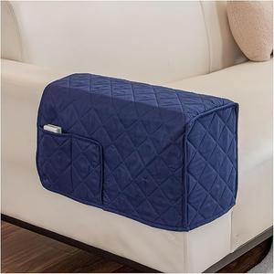 Sofa Armrest Covers 2Pcs/Pack Sofa Armrest Protector Recliner Anti-slip Towel Anti-cat Scratch Cover with Storage Pocket (Color : Black, Size : 45x21x25cm)
