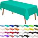 4 x PARTY ULYJA Teal Plastic Tablecloths 2 Pack Disposable Table Covers 54 x 108 Inch Bridal Shower PEVA Solid Table Cloths for BBQ Picnic Birthday Wedding Banquet Parties 8 ft Rectangle Table Use