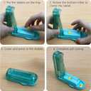 Johnbee Pill Cutter Splitter for Small and Tiny Pills, Larger Pills. Adjustable Pill Splitter Accurately Cuts Multiple Pills at Once. Sharp Blade with Safety Guard. Non-Slip Silicone Edge (Lake Blue)