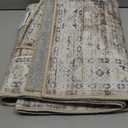 Washable Bathroom Runner Rug 2x6 - Long Runner Rugs for Laundry Room, Bedroom, 24 x 72 Kitchen Floor Mat - Non Slip Vintage Design Dcor, Beige Blue