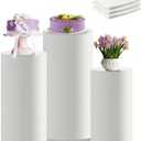 Cylinder Stand Covers for Party, Set of 3 Cylinder Pedestal Covers, Spandex Cylinders Stand Cover for Wedding Birthday Event and Display Decor(Without Cylinder Stands)