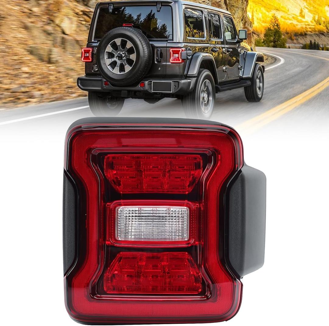 LED Tail Light Assembly for 2018-2023 Jeep Wrangler Rear Brake Stop Lamp w/o Blind Spot Replace 68434889AB Right Passenger Side