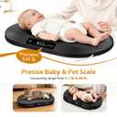 Baby Scale, 88lb Max / 0.1oz Accuracy Baby Scales for Weighing with Auto Hold & Tare, Built-in 60" Tape, 5 Weight Units, Multifunctional Weight Scale for Infant, Cat, Puppy, Small Pet