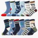 ANTSANG Baby Boys Grips Socks Kids Toddlers Infants Non Slip/Anti Skid Crew Cotton Socks