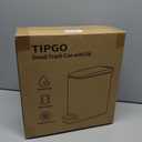TIPGO Slim Bathroom Trash Can with Lid Soft Close, Step Pedal, 6 Liter / 1.6 Gallon Stainless Steel Trash Bin, Small Garbage Cans for Bedroom, Office, Kitchen (White)
