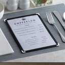 25 Pack of Menu Covers - Single Page, Fits 8.5 x 11 Inch Paper Menu Holder Double Stitched Restaurant Menu Covers-Silver