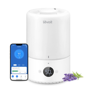 LEVOIT Smart Cool Mist Top Fill Humidifiers for Bedroom with Sensor, Auto Humidity Setting, APP & Voice Control, Essential Oil Diffuser, Ultra Quiet Operation, Super Easy Top Fill, 3L, White