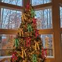 3 x 24 Pcs Satin Ribbon Bows, Christmas Tree Bows Wreath Bows Tree Topper Bow for Door Windows Garland Xmas Home Wedding Decorations Indoor Outdoor (DarkRedDarkGreenKhaki)