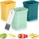 iplusmile Fruit Slicer Cup for Egg Strawberry, 3 Sets Handheld Fruit Slice Banana Cutter, Quickly Making Vegetable Salad Cutter Craft Kitchen Tool