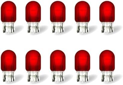 Rafeal Auto 7443 Red Light Bulb 10 Pack, T20 Automotive Brake Light Turn 7443 Miniature Bulb Mini Bulb Taillight Turn Signal Light,Replacement for Cars,Trucks,SUVs
