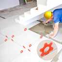 100 Pcs 6-in-1 Hexagon Tile Spacers 15mm Reusable Large 2.64 inch Plastic Tile Leveling Shims, Colour Coded Gap Clips for Wall & Floor Tiling, Fast Removal (Red)