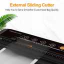 MegaWise Vacuum Sealer Machine | 80kPa Suction Power| Bags and Cutter Included | Compact One-Touch Automatic Food Sealer with External Vacuum System | Dry Moist Fresh Modes for All Saving needs, Black