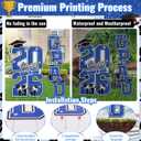 Graduation Yard Sign Class of 2026 Decorations, 4pcs Large Size Blue Black White Congrats Grad 2026 Lawn Yard Sign with Stakes for High School College Indoor Outdoor Graduation Party Decor Supplies