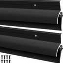 Hicarer 2 Pcs Door Bottom Sweep with Rain Drip 0.5625" W x 2" H x 48" L, Black Exterior Door Rain Drip Guard, Bottom Weather Stripping, Mill Finish Aluminum with Vinyl Insert