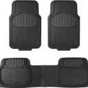 FH Group Automotive Floor Mats Climaproof for All Weather Protection Universal Fit Heavy Duty Rubber fits Most Cars, SUVs, and Trucks (Full Set Trim to Fit) Black