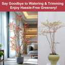 7.2ft Faux Bamboo Tree Artificial Nandina Tree Artificial Indoor Plants Realistic Fake Potted Tree with 800+ Leaves, Cement Planter - Home Office Decor Perfect for Housewarming Gift Non-Toxic