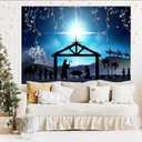8x6FTChristmas Backdrop Nativity Scene Backdrop Nativity Banner Christmas Party Decoration F229