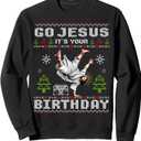 Break Dance Go Jesus It's Your Birthday Ugly Christmas Sweatshirt Size L