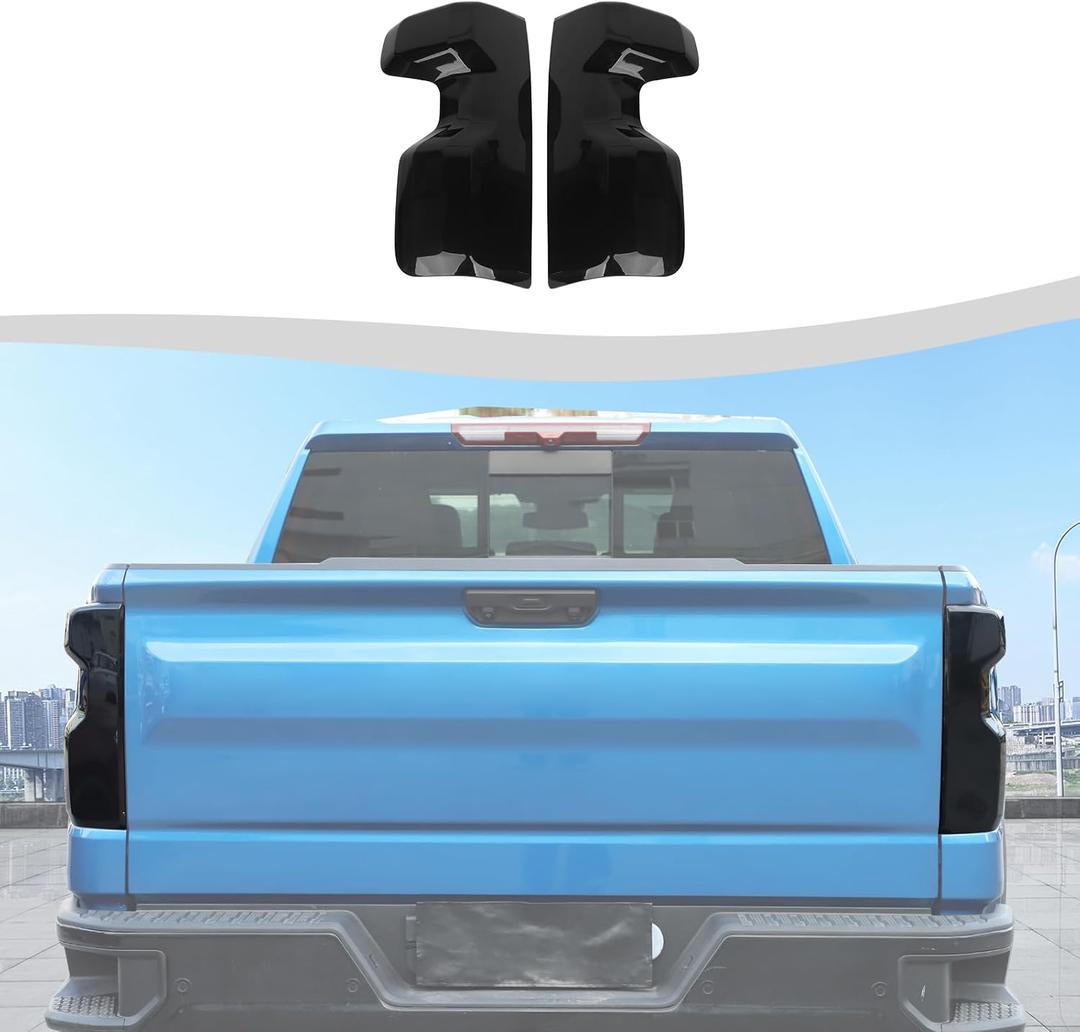 Taillight Tail Light Lamp Cover Fit for Chevrolet Silverado 2022-2025(Smoked Black)