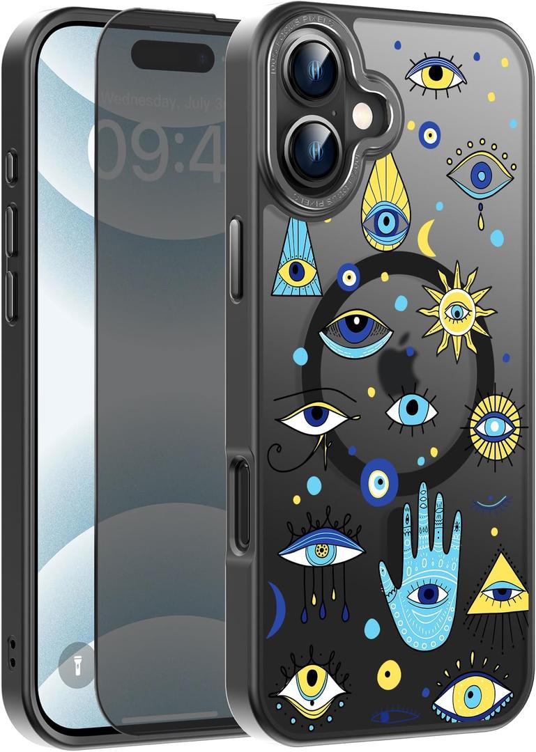FUNMIKO Cute Case for iPhone 17 with Privacy Screen Protector