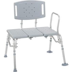 Drive Medical 12025KD-1 Folding Universal Sliding Transfer Bench, Gray
