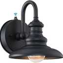 LONEDRUID Dusk to Dawn Sensor Outdoor Wall Sconce Black Exterior Gooseneck Barn Light Fixtures Waterproof Farmhouse Wall Mount Porch Lighting Anti-Rust Outside Lantern for House Garage Entryway