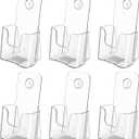 MaxGear 6 Pack Acrylic Brochure Holder, Trifold 4 inches Wide Plastic Literature Holder For Pamphlets, Flyers, Rack Cards, Wall Mount Clear Countertop Organizer Display Stand, Office or Home Use