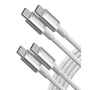 Anker USB C to USB C Cable (6FT, 2Pack), Type-C 100W Charger Cord Fast Charging for iPhone 16 Series,MacBook Pro 2020,Pixel and More (Silver)