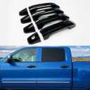 Ultra Finish Glossy-Black Series 8pcs Door Handle Covers Compatible with 2014-2019 Chevrolet Silverado+GMC Sierra Suvs Trucks
