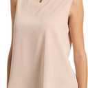 Womens Chiffon Tank Tops Crewneck Sleeveless Blouses Summer Tops Work Shirt