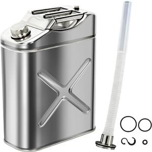 5 Gallon Stainless Steel Water Container for Camping, Leak Proof Stainless Camping Water Can with Filtering Water Guide Pipe/Pressure Relief Valve, Portable Water Tank Jug for Emergency Storage