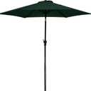 Elevon 9' Outdoor Patio Umbrella, Market Striped Umbrella with Push Button Tilt and Crank, Dark Green
